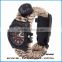 Multifuctional Paracord survival Watch with Compass Whistle Fire Starter Watchband Bracelet Outdoor Activities Tool