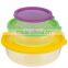 wholesale plastic 3 in 1 round 3pcs food storage box sets