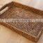 Natural rattan storage serving tray