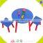 Wholesale blue wooden table and 2 chairs for children,cheap table and 2 chairs,top quality wooden table and 2 chairs W08G137