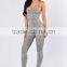 Blank Catsuit Latex Sexy Scoop Neck Criss Cross Back Skinny Leg Sexy romper women