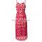 High quality Backless Spaghetti Strap V-neck Long Lace Prom Dresses back with zipper