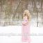 Maternity Pink Chiffon Floor Length Dress Bridesmaids Flower Girls Wedding Dress