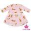 Korean Style Children Spring Clothes Long SLeeve Flower Pattern Printed A Line Design Baby Girl Dress