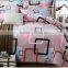 China Wholesale Light Pink Check Series Flannel Bedding Sets 4pcs