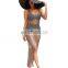 Spaghetti Strap Sheath Ankle-Length Mesh Beach Dress