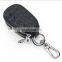 Genuine Leather Key Case Holder Double Zipper Car Keychain Wallet Coin Purse (Black No Window)