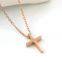 Stainless Steel Cross Pendant Religious Jewelry Necklace Pendant Rose Gold Necklace