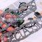 handmade full crystal elastic hair band bowknot for young girls Cool letter word baroque hairband woman rhinestone headband