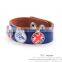 Fashion leather snap button leather mens bracelet wholesale SKZ003