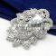 wholsale fashion silver gold crystal rhinestone diamond pearl feather peacock channel brooch pin