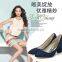 luxury navy blue pumps tip head office lady shoes