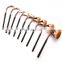 golf handle style rose gold 9 pcs tooth makeup brushes beauty tool sport pattern gorgeous cosmetics brush set high quality