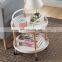 Modern simple design 3-tier storage rack utility home kitchen white storage hand trolley bathroom storage rack