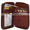 wholesale vintage cowhide leather zipped men wallet bifold long wallet with phone pocket