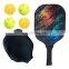4 balls 2 paddles custom logo professional pickleball paddle graphite set