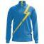 Custom Sublimation Blue Jacket of Yellow Lightning Pattern with Blue Zipper Design