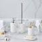 White Ceramics Bathroom Decor Accessory Completes with Soap Dispenser Tumbler Soap dish Toilet brush Bathroom Accessories