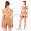 ECO Fashion Yoga Short Sets Compress Legging Out Wear Gym Sports Bra Suit