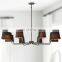 Modern Industrial Style Leaf shape oval fabric shade Chandelier Light Fixture For Living Dining Room Kitchen Island Foyer Lobby