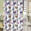 100% polyester Lily flowers printed shower curtain for hotel, family, waterproof bath curtain