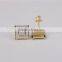 2016 United States style ladies' micro pave stud earring 925 silver jewelry wholesale