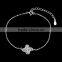 Flower shaped 100% silver circle chain bracelets for ladies