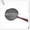 cast iron fry pan with wooden handle