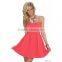 Womens Sexy Dresses Party Night Club Short Bule Mini Pleated Dress Summer Sleeveless Spaghetti Strap Dresses