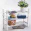 Portable 4 shelf wood frame shoes rack