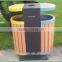 Outdoor Classification Trash Can with Ashtray, Wooden Rubbish Bin, Waste Bin