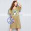 Custom 100 cotton summer casual printed lady dress