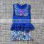sleeveless blue chevron sport dresses sets girl football outfits