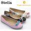 boat shape tpr sole stylish flat leather shoes without lace