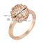 Fashion Women Round Ball Zircon Gold Plated Engagement Ring for Couples