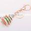 Lover Romantic Creative Birthday Date Xmas Gift Metal Crystal Christmas Tree Keychain/keyrings Promotional