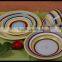 round colorful 16pcs latticed stoneware dinner set hand painted
