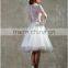 (MY0044) MARRY YOU Long Sleeve Deep V-neck Short Tea Length Wedding Dress Patterns