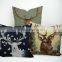 Best-selling deer printed custom plain linen cotton pillow cover