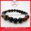 Sanada Yukimura, Samurai bracelet, black onyx 10 mm with Fire Agate and tiger-eye beads, bracelets mens, Japanese beads bracelet