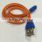 USB 3.0 Flat Data Cable Smiley Face Indicator Light for Samsung Galaxy Note 3 N9000