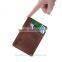 factory wholesale leather card case with money compartment credit card bag