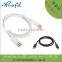 DisplayPort Extension Cable male to male, DP male to male cable white color 1080P