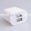 Factory outlet plug travel charger 5V 1A/2A dual port USB wall charger