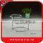 Stylish round tempered glass stainless steel tea table