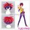 Synthetic No Game No Life Sora red and purple cosplay wigs