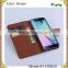 Wholesales Brown Flip Cover Stand Case PU + PC Litchi Pattern Wallet Card Holster Phone Shell For Samsung Galaxy S6 Edge