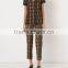 nice design mid-rise printed straight fashion trousers for women