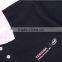 Fashionable yellow rib sleeve embroidered reactive dye black polo t-shirt