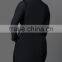 2016 long sleeve V neck black blue fat women dress